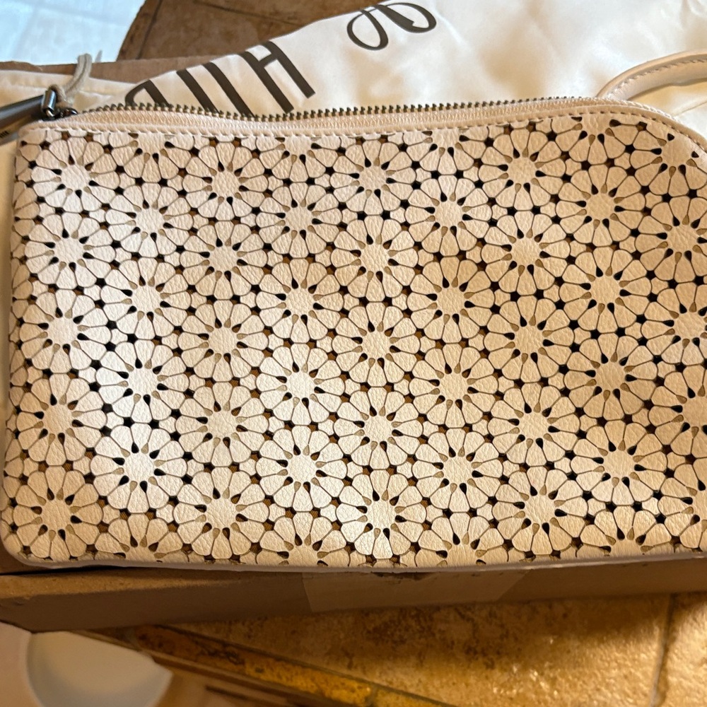 HOBO Cream Floral Leather Wristlet - Picture 3 of 5